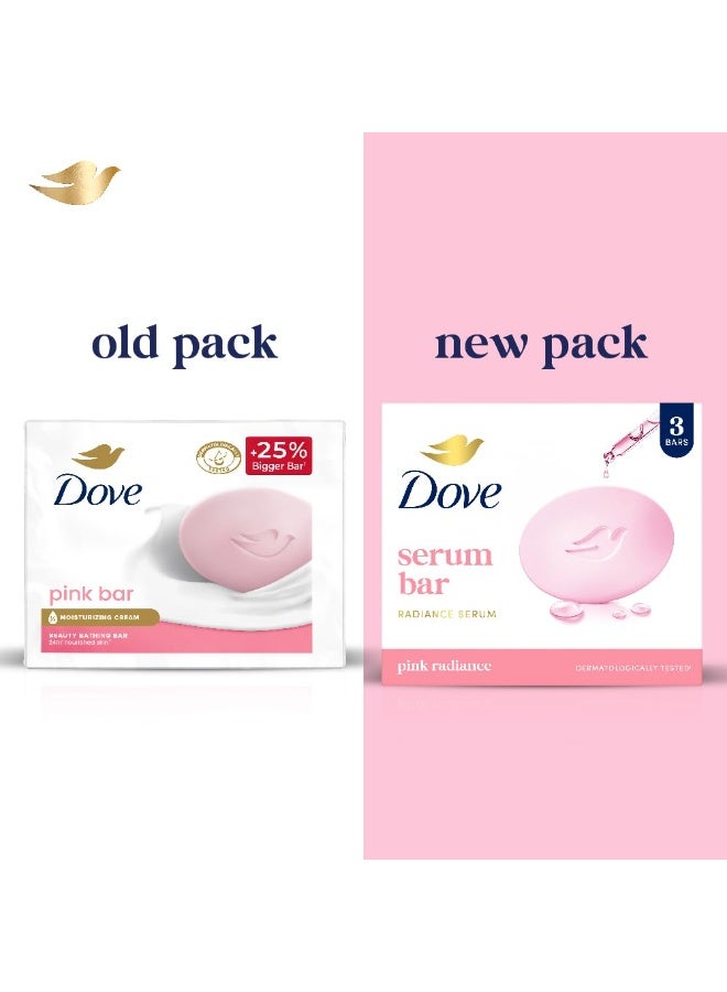 دوف صابون دوف سيروم | مع سيروم الإشراق | إشراق وردي | (125 غرام × 3) - Image 4